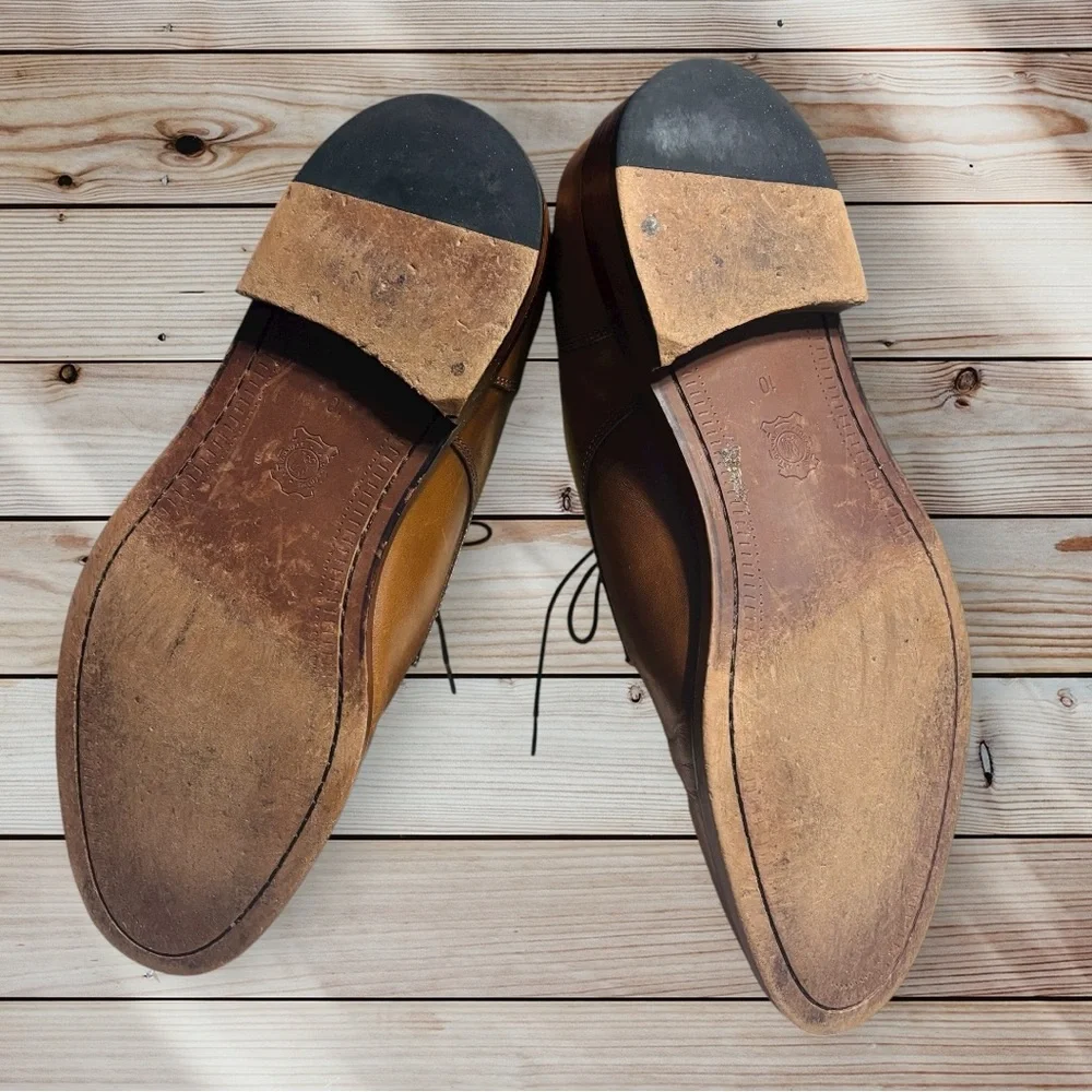 Joseph Abboud Mens Size 10 Brown Italian Leather Split Toe Shoes